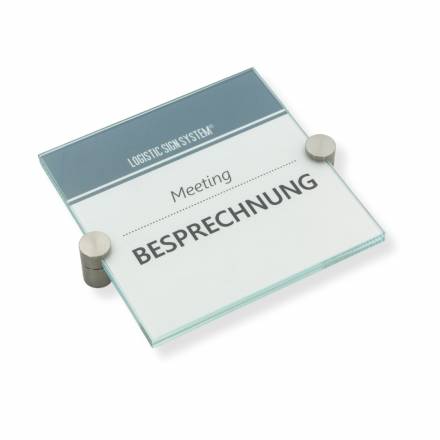 Türschild VITRUM K , Glasschild, Büroschild, Doppelglasschild